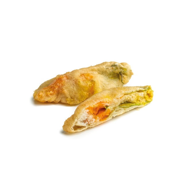 Flores de abobrinha fritas